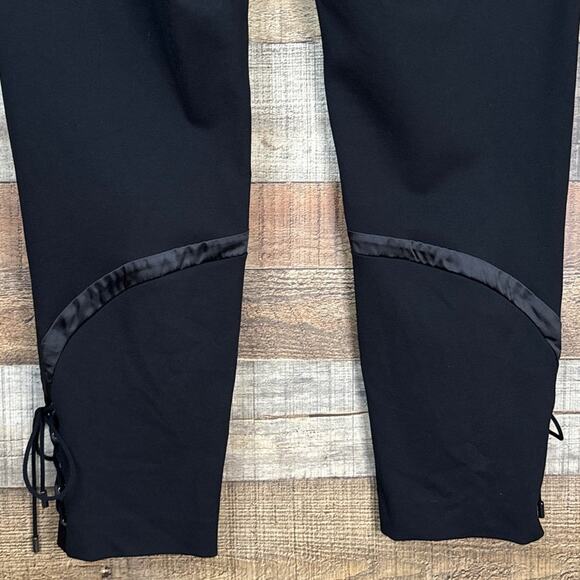 Haute Hippie Tribe Black Ponte Pants Lace Up Ankle Size 2X - Picture 7 of 10